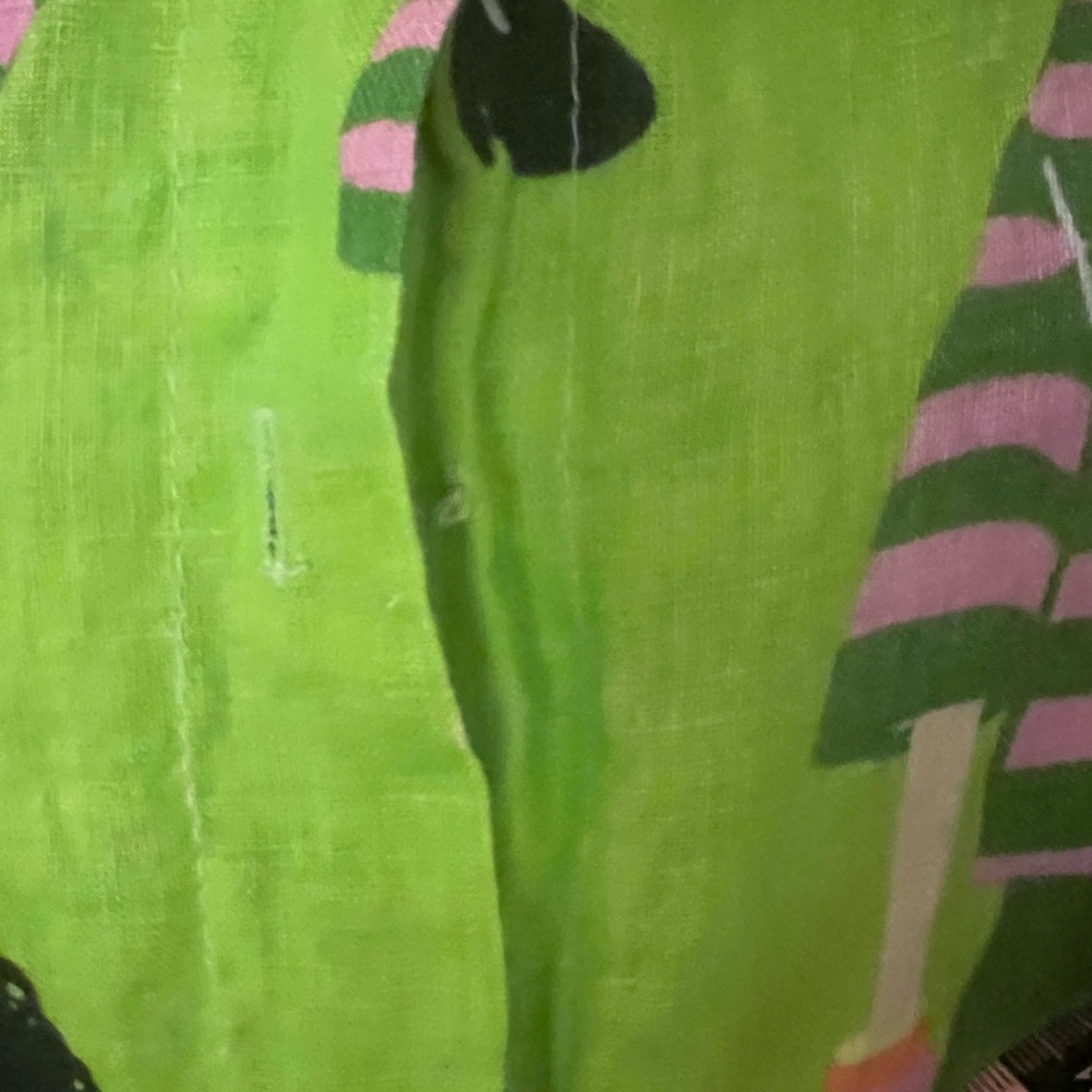 Colorful Graphic 100% linen Button-Up Shirt made in Italy - Picture 5 of 6
